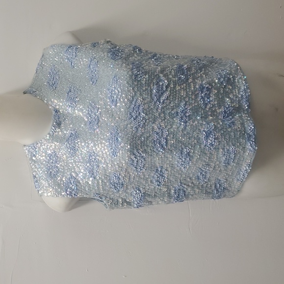 Copy VTG 60s Beaded Sequin  Wool Knit Party Eve Zipper Back SEXY Flapper Gatzby - Picture 6 of 11